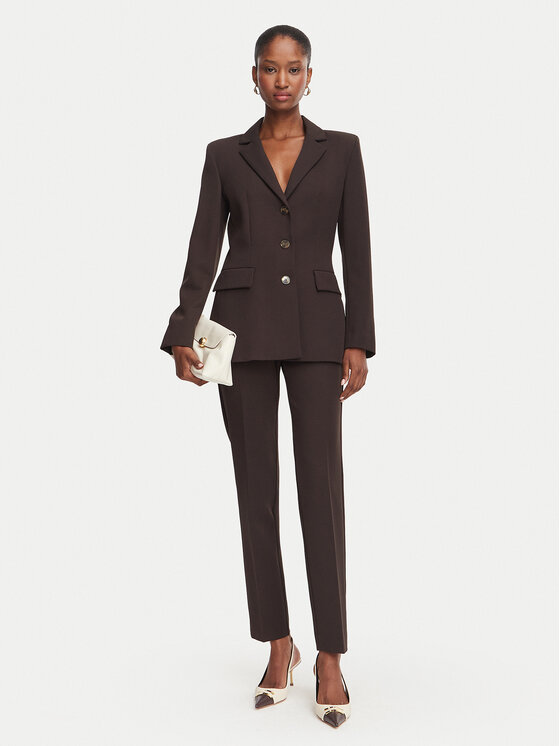 Marella Marella Текстилни панталони Emme by Marella Amico2 2625136291 Тъмнокафяв Straight Fit