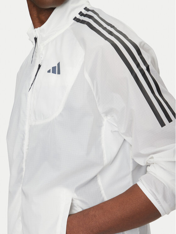 adidas adidas Bežecká bunda Own the Run 3-Stripes JD7760 Biela Slim Fit