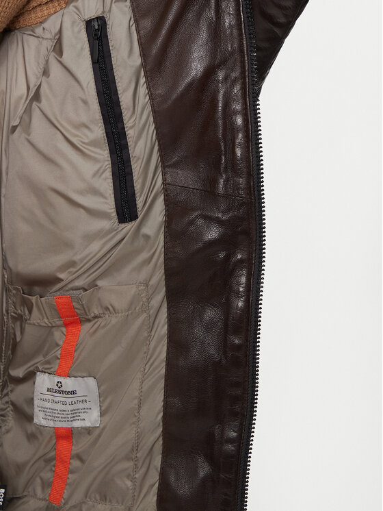 Milestone Milestone Μπουφάν δερμάτινο Salomon 431068 60505 Καφέ Regular Fit