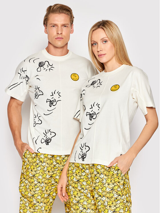 Converse Converse T-shirt Unisex PEANUTS Shapes 10024380-A01 Bež Regular Fit