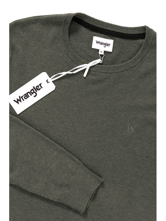 Wrangler Wrangler Sweter CREW KNIT Beżowy Regular Fit