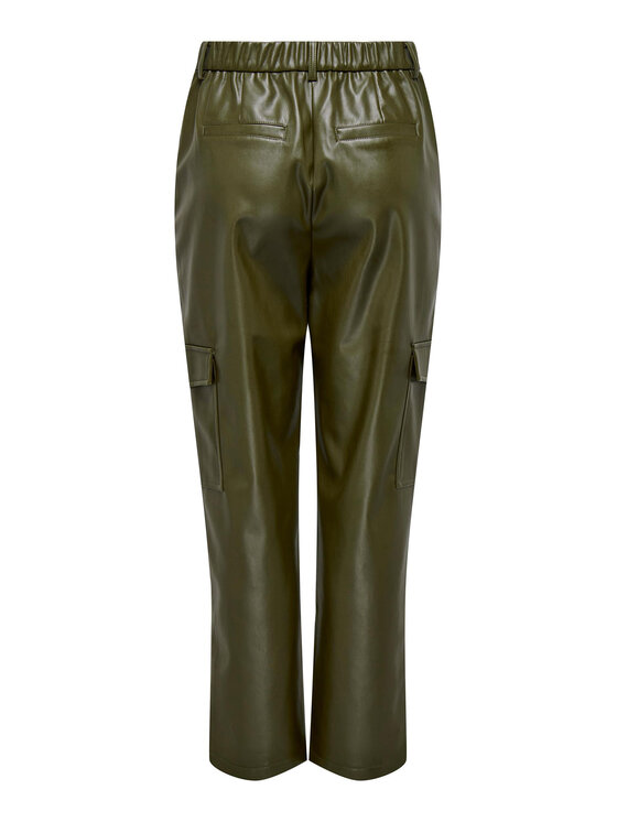 ONLY ONLY Pantaloni in similpelle 15293029 Verde Loose Fit