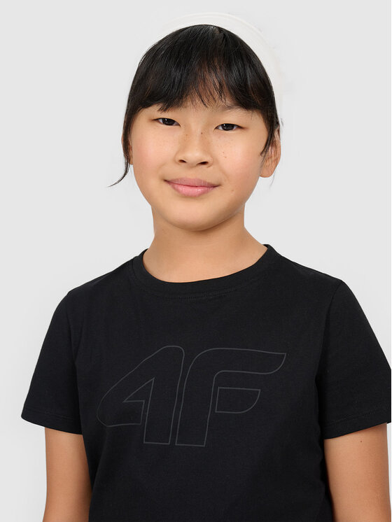 4F 4F T-Shirt BASIC+ Czarny Oversize