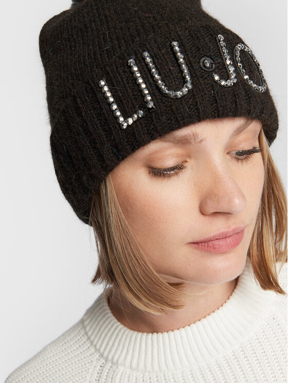Liu Jo Liu Jo Шапка Ponpon Logo 2F2002 M0300 Черен