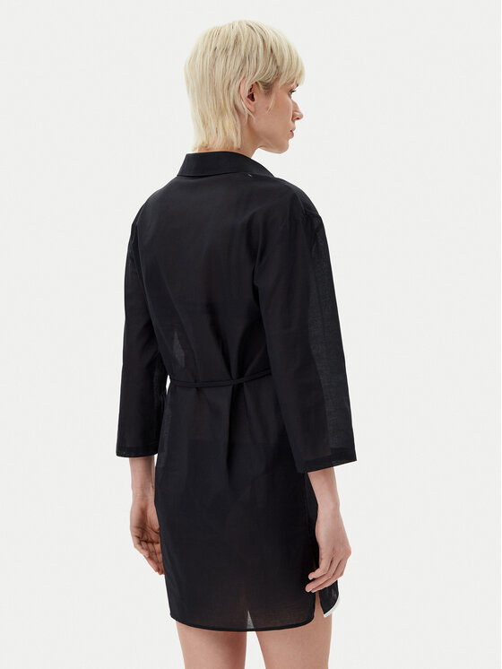 KARL LAGERFELD KARL LAGERFELD Sukienka koszulowa A1W46006 Czarny Regular Fit