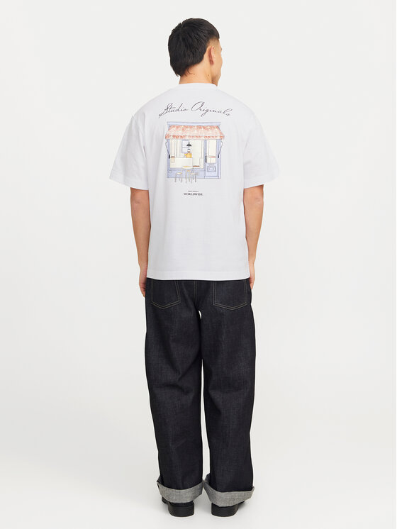 Jack&Jones Jack&Jones Majica Islington 12273015 Bela Loose Fit