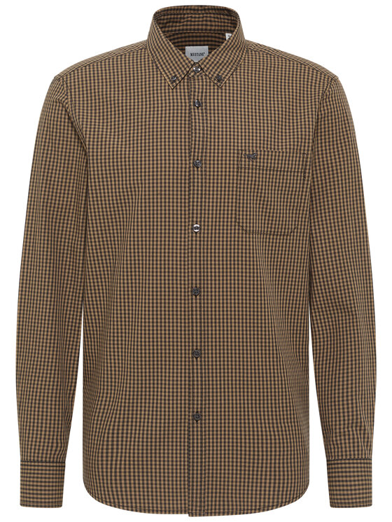 Mustang Mustang Camicia Style Chester Marrone Regular Fit