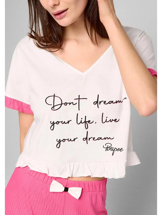 Poupée Marilyn Poupée Marilyn Koszulka piżamowa Dreams Biały Athletic Fit