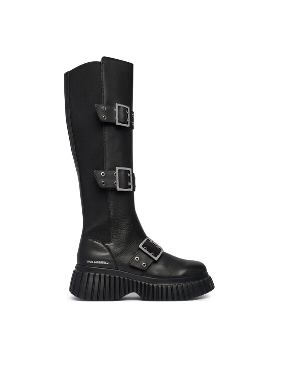 KARL LAGERFELD Zimski škornji Kreeper Wedge KL44490 Črna