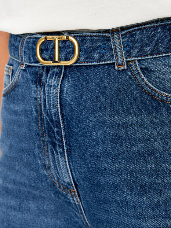 TWINSET TWINSET Jeans hlače 241TP2662 Modra Wide Leg