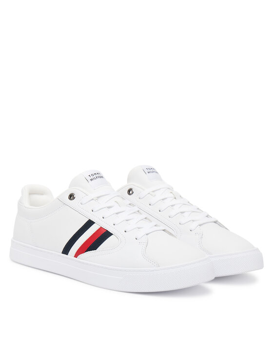 Tommy Hilfiger Tommy Hilfiger Sneakersy Icon Court Stripes FM0FM05628 Biały