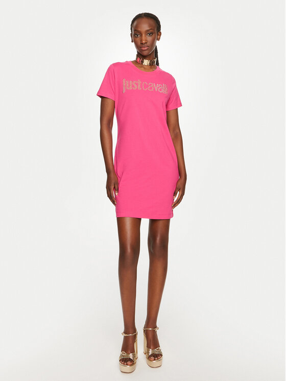 Just Cavalli Vestito da giorno 76PAOE04 Rosa Regular Fit Modivo