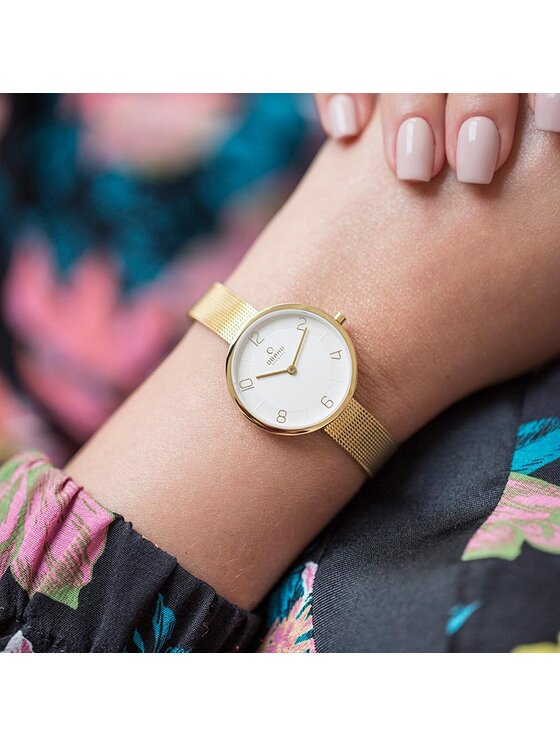 Obaku Obaku Zegarek V195LXVIMV Różowe złoto