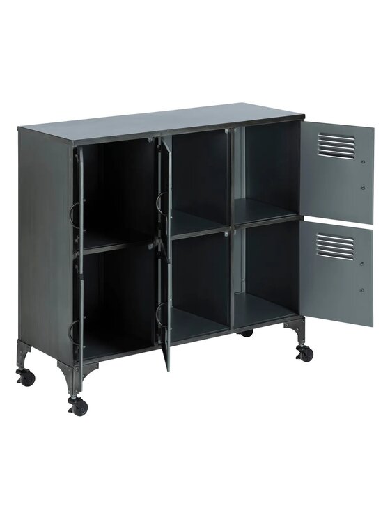 MIAhome MIAhome Organizer Komoda metalowa loftowa czarna na kółkach Numbers Czarny