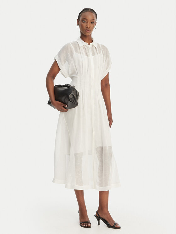 BOSS BOSS Vestito chemisier Davinata 50559733 Bianco Regular Fit