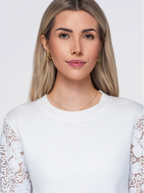 Ombre Ombre Sweter OW-SW-E0033 Biały Regular Fit