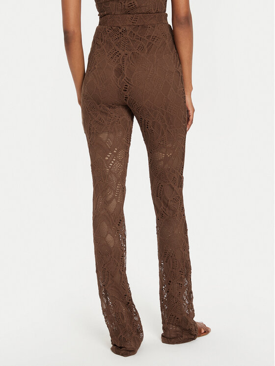 Gestuz Gestuz Hlače iz tkanine Hilma 10909230 Rjava Slim Fit