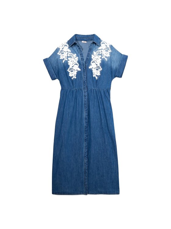 Oltre Oltre Vestito da giorno 7700J000791N024 Turchese A-Line Fit