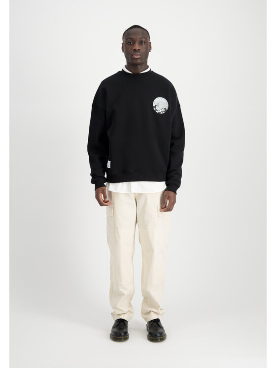 Alpha Industries Alpha Industries Bluza Japan Wave Warrior Sweatshirt Czarny Relaxed Fit