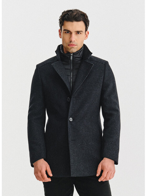 Pako Lorente Pako Lorente Płaszcz zimowy P25WF-7X-011 Szary Classic Fit
