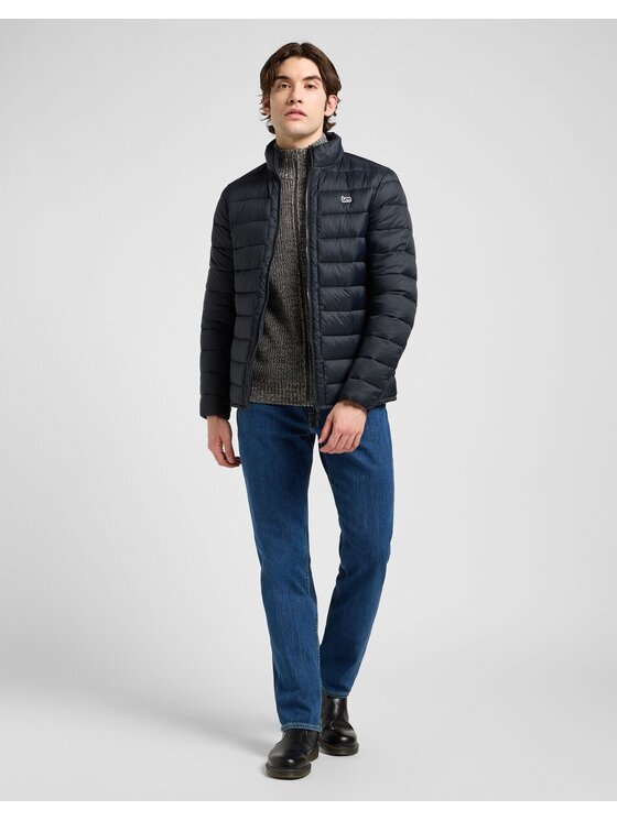 Lee Lee Kurtka puchowa STAND COLLAR PUFFER Czarny Regular Fit