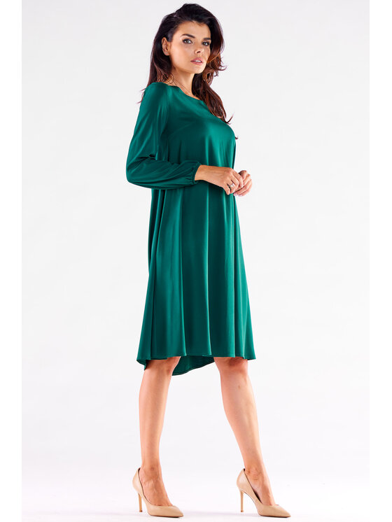 Awama Awama Letní šaty A524 Zelená Basic Fit