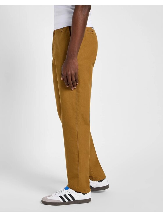 Lee Lee Jeansy Relaxed Workwear Chino Brązowy Chino Fit