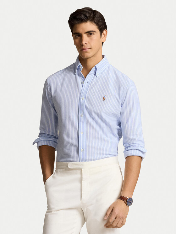 Polo Ralph Lauren Polo Ralph Lauren Πουκάμισο 710934575002 Γαλάζιο Slim Fit