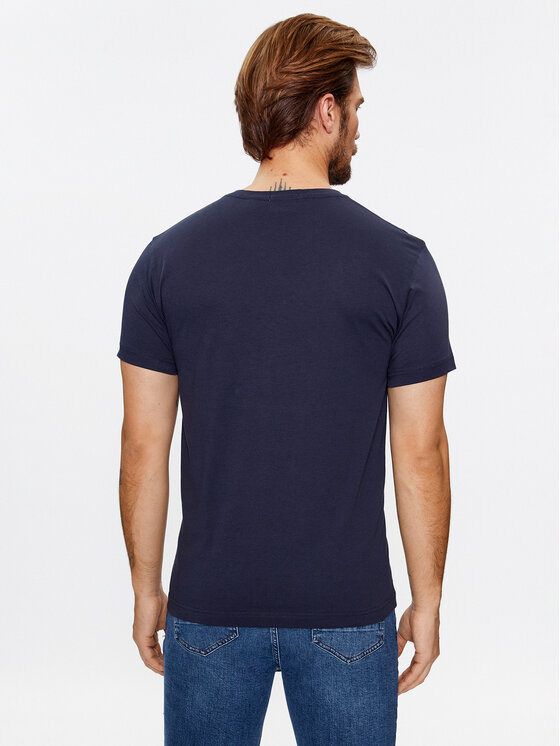 Gant Gant Majica Shield 2003186 Mornarsko modra Slim Fit