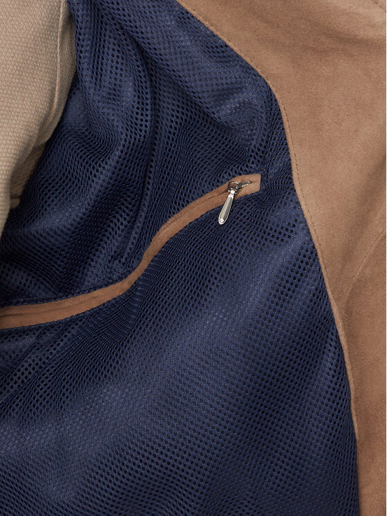 Serge Pariente Serge Pariente Odinė striukė M888 Smėlio Regular Fit