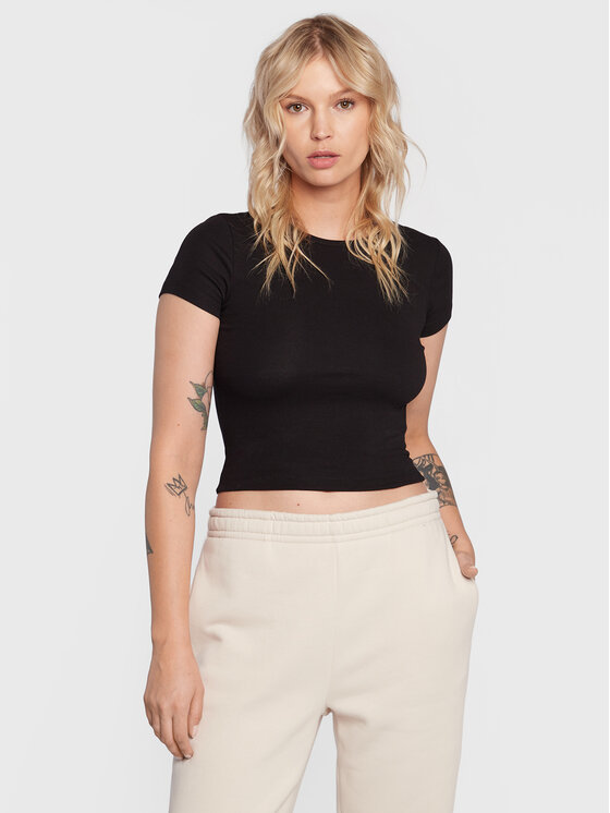 Gina Tricot Gina Tricot T-Shirt Basic 17957 Černá Slim Fit