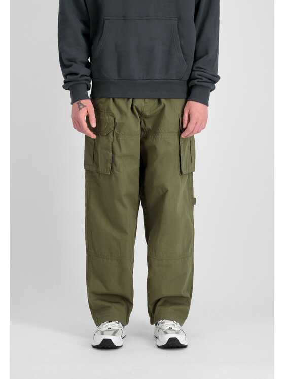 Alpha Industries Alpha Industries Spodnie cargo Ripstop Patchwork Pant Zielony Relaxed Fit
