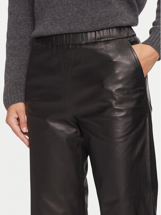 Serge Pariente Serge Pariente Pantaloni di pelle Sarah Nero Regular Fit