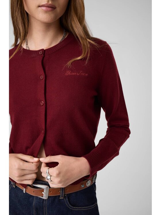 Guess Jeans Guess Jeans Kardigan 184249 Czerwony Classic Fit