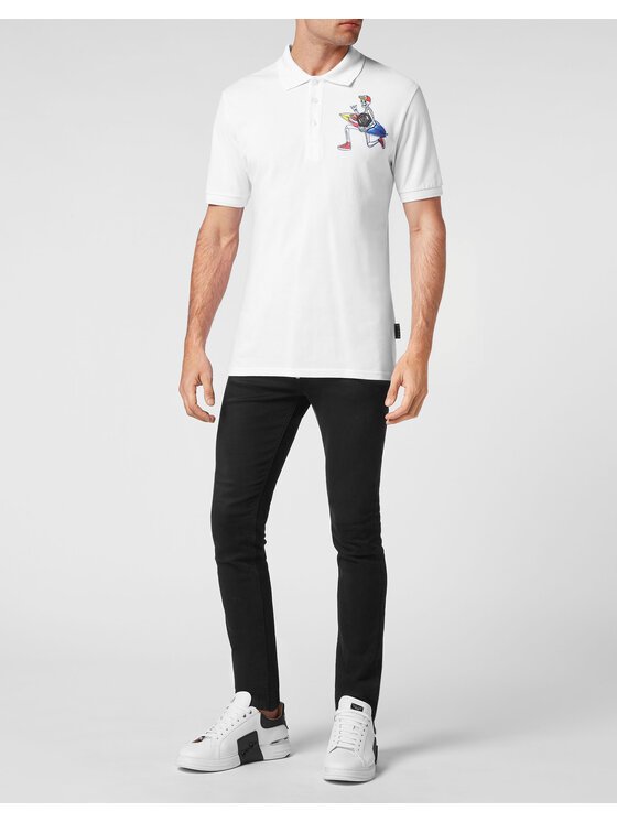 PHILIPP PLEIN PHILIPP PLEIN Polokošeľa 6099 Biela Slim Fit