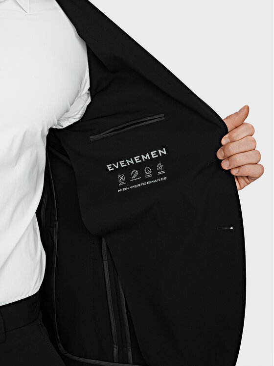 Evenemen Evenemen Marynarka Nylo Czarny Slim Fit