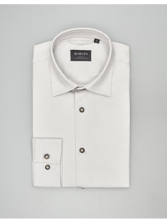 Borgio Borgio Koszula terranova 00553 Szary Slim Fit