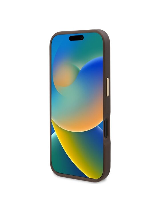 Guess Guess Etui na telefon iPhone 16 Plus Brązowy