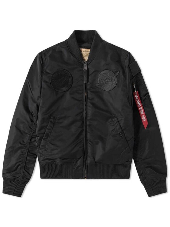 Alpha Industries Alpha Industries Kurtka bomber Alpha Industries MA-1 VF NASA ALL BLACK Czarny Regular Fit