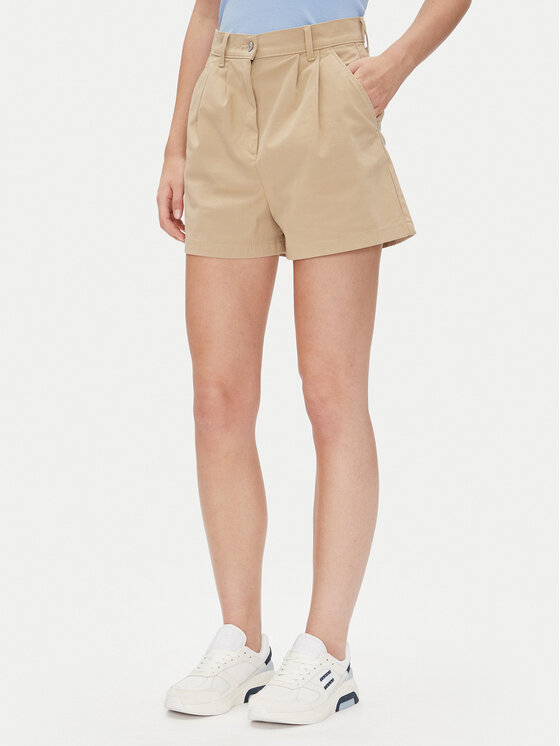 Damskie Szorty materiałowe Tommy Jeans, Rozmiar 27, Beżowe, Claire DW0DW21643