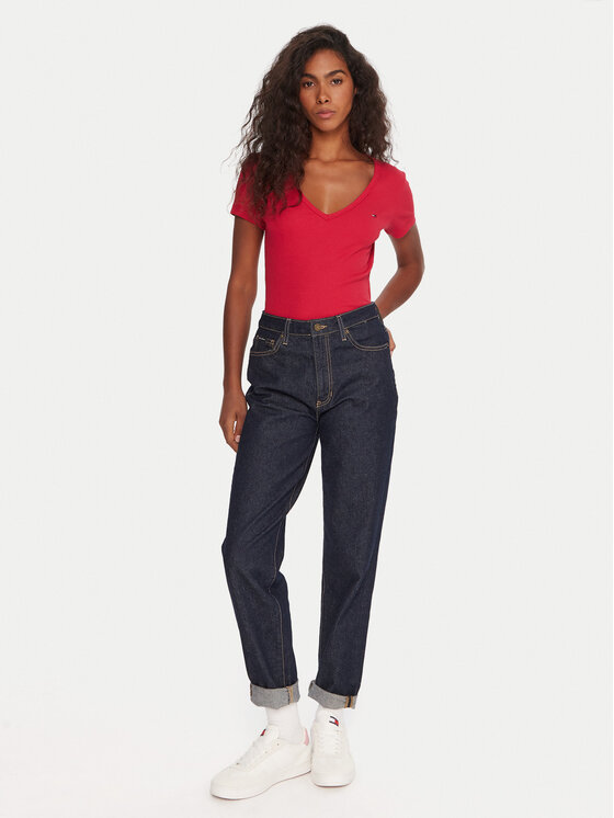 Tommy Jeans Tommy Jeans T-krekls Essential DW0DW17385 Rozā Slim Fit