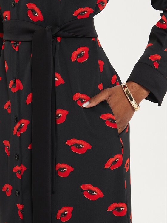 Marella Marella Rochie tip cămașă Ramona 2423226133 Negru Regular Fit