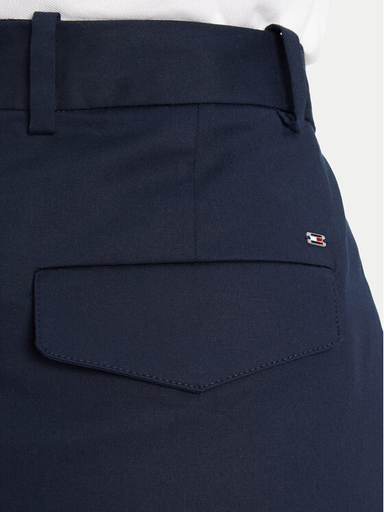 Tommy Hilfiger Tommy Hilfiger Hlače iz tkanine WW0WW45791 Mornarsko modra Wide Leg