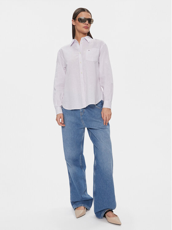 Tommy Jeans Tommy Jeans Cămașă DW0DW17737 Violet Boxy Fit