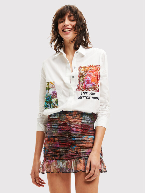 Desigual Desigual Сорочка Bear 22WWCW06 Білий Regular Fit