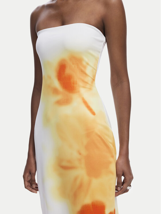 Desigual Desigual Letné šaty Amberes 25SWVK49 Écru Slim Fit