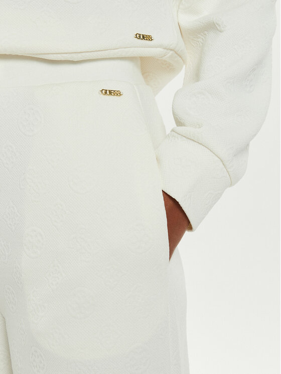 Guess Guess Παντελόνι Palazzo Peony V4BB02 KCHR2 Λευκό Relaxed Fit