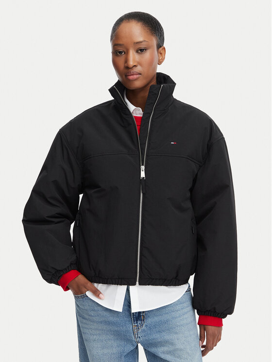 Tommy Jeans Tommy Jeans Bunda pro přechodné období DW0DW22908 Černá Regular Fit