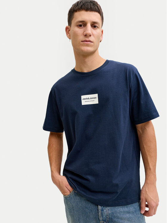 Jack & Jones Jack & Jones T-Shirt Frank 12288092 Tmavomodrá Relaxed Fit
