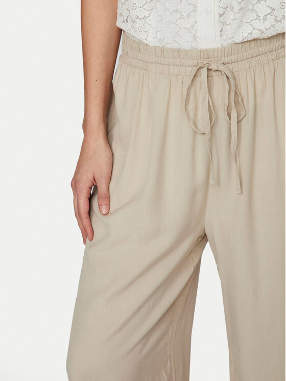 Vila Vila Hlače iz tkanine Pricil 14079560 Bež Loose Fit